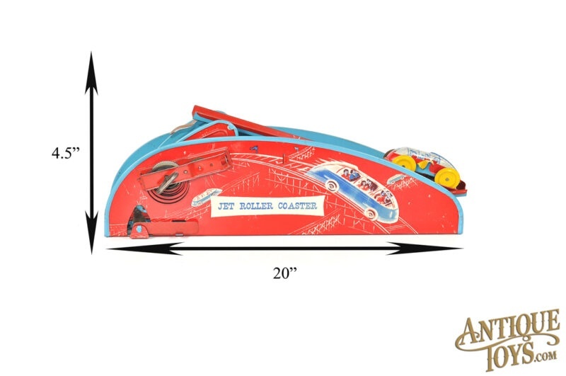 Wolverine Supply & Mfg. ca. 1950s Pressed Steel Windup "Jet Roller Coaster" <FONT COLOR="ff000">*SOLD*</font> - Image 2