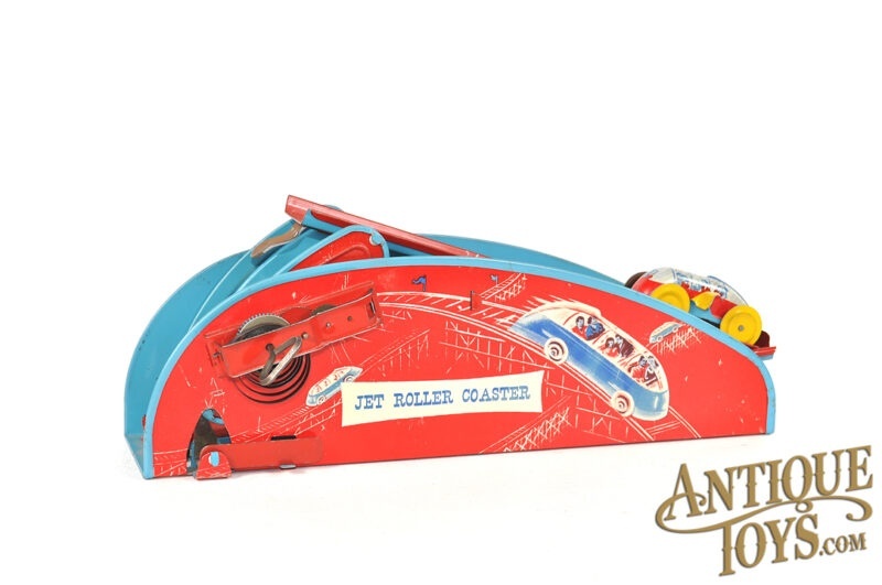 Wolverine Supply & Mfg. ca. 1950s Pressed Steel Windup "Jet Roller Coaster" <FONT COLOR="ff000">*SOLD*</font>