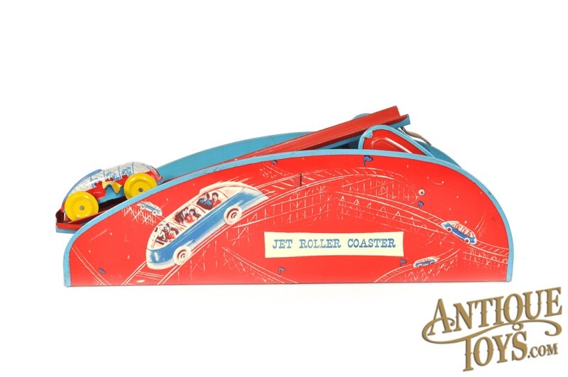 Wolverine Supply & Mfg. ca. 1950s Pressed Steel Windup "Jet Roller Coaster" <FONT COLOR="ff000">*SOLD*</font> - Image 5