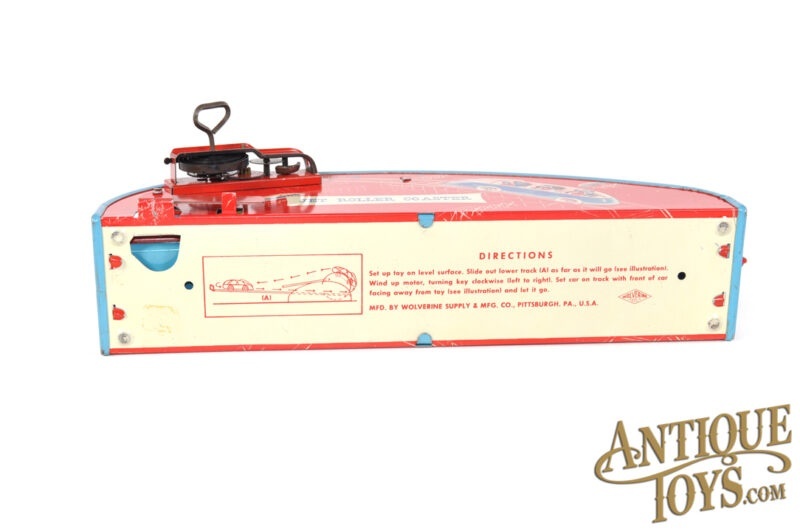 Wolverine Supply & Mfg. ca. 1950s Pressed Steel Windup "Jet Roller Coaster" <FONT COLOR="ff000">*SOLD*</font> - Image 8