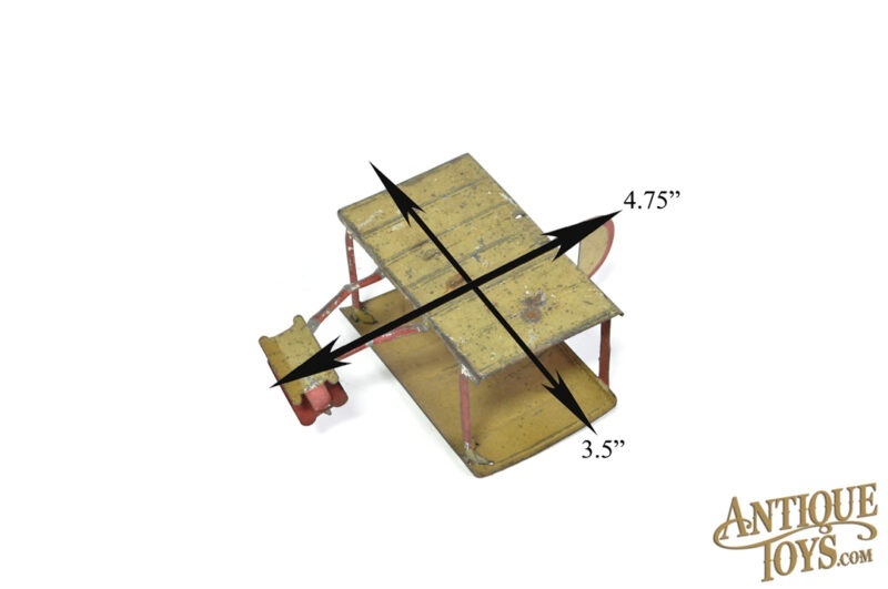 Antique Tin Hand Painted Wright Brothers Airplane <FONT COLOR="ff000 ">*SOLD*</font> - Image 6