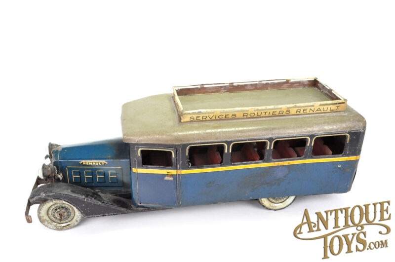 Charles Rossignol (CR) ca. 1932 Tin Lithographed  Windup Service Routiers Renault Bus <FONT COLOR="ff000">*SOLD*</font> - Image 2