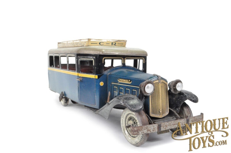 Charles Rossignol (CR) ca. 1932 Tin Lithographed  Windup Service Routiers Renault Bus <FONT COLOR="ff000">*SOLD*</font> - Image 5