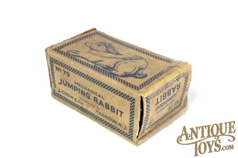 J. Chein Tin Lithographed Windup No. 79 Mechanical Jumping Rabbit in Box for Sale - Image 7