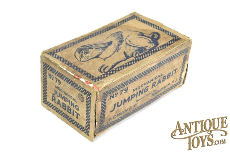 J. Chein Tin Lithographed Windup No. 79 Mechanical Jumping Rabbit in Box for Sale - Image 8