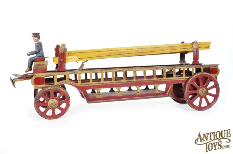 Dayton ca. 1905 Pressed Steel Friction Dayton Hillclimber Fire Engine Ladder Truck <FONT COLOR="ff000">*SOLD*</font>