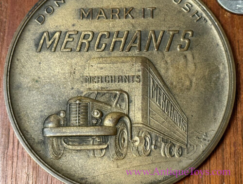 Merchants Trucking Paperweight circa 1935 in Bronze