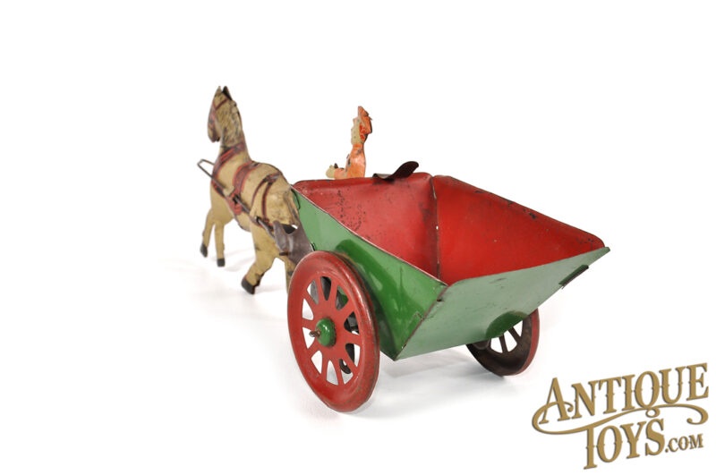 Nonpareil ca. 1920 Tin Lithographed Horse Drawn Dump Wagon for Sale - Image 5
