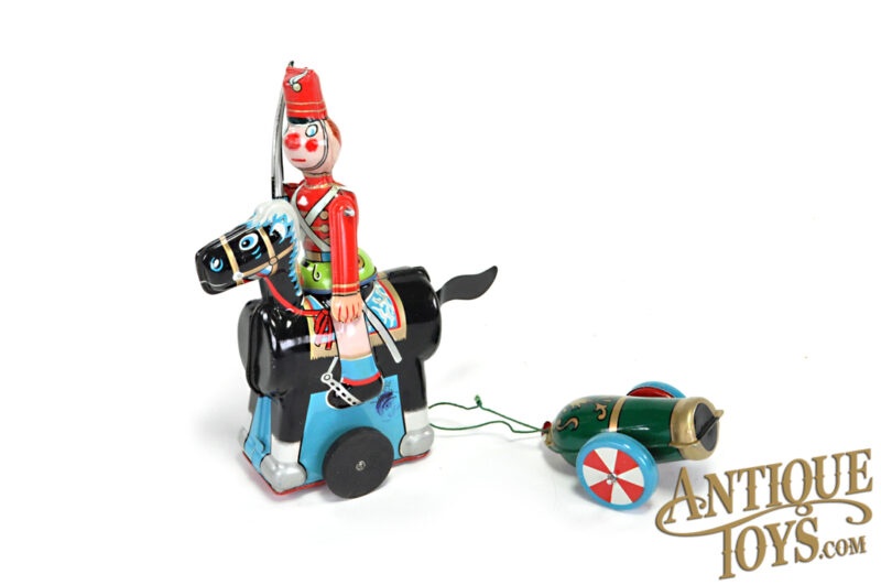 TPS Toplay, Ltd. Tin Lithographed Windup "Mounted Cavalryman w/Cannon" Disney Babes in Toyland Boxed <FONT COLOR="ff000">*SOLD*</font> - Image 3