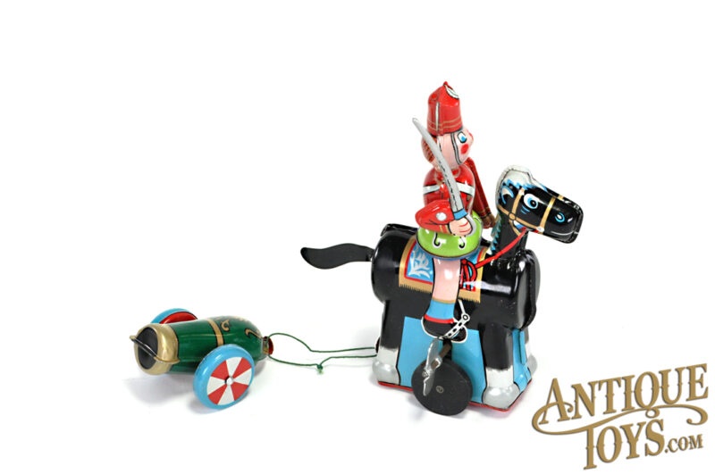 TPS Toplay, Ltd. Tin Lithographed Windup "Mounted Cavalryman w/Cannon" Disney Babes in Toyland Boxed <FONT COLOR="ff000">*SOLD*</font> - Image 2