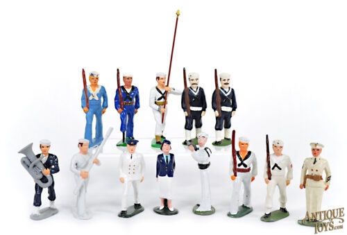 Barclay, Britains & Misc. Set of 13 Naval Officers Toy Soldiers for Sale
