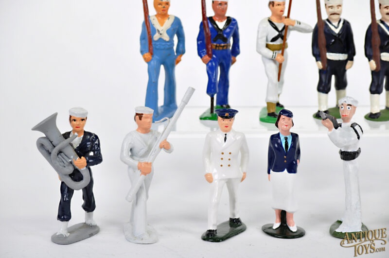 Barclay, Britains & Misc. Set of 13 Naval Officers Toy Soldiers for Sale - Image 3