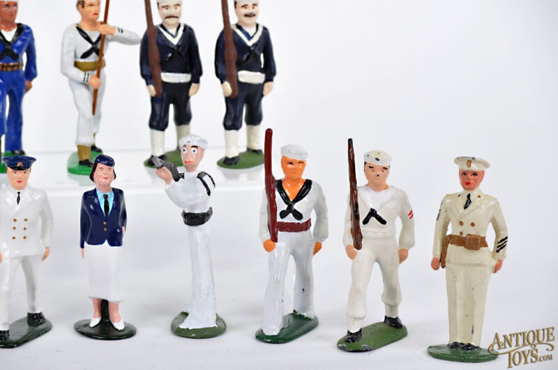 Barclay, Britains & Misc. Set of 13 Naval Officers Toy Soldiers for Sale - Image 4