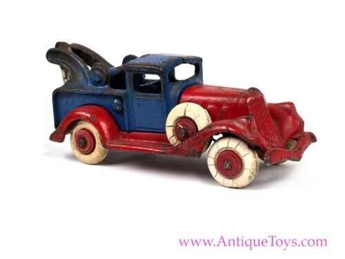 Hubley Cast Iron Tow Truck with Rubber Tires for Sale