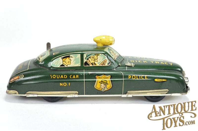 Marx ca. 1940s Tin Lithographed Windup No. 1 Dick Tracy Siren Squad Car <FONT COLOR="ff000">*SOLD*</font> - Image 2