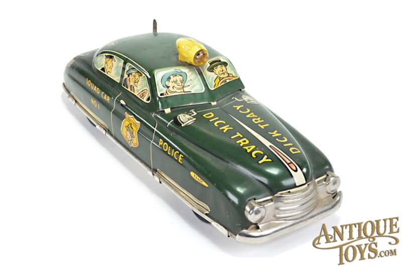 Marx ca. 1940s Tin Lithographed Windup No. 1 Dick Tracy Siren Squad Car <FONT COLOR="ff000">*SOLD*</font> - Image 8