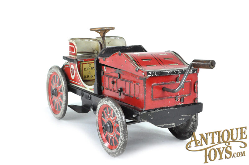 J.L. Hess (JLH) Early ca. 1910 Flywheel Tin Lithographed Crank Wind Hessmobile for Sale - Image 4