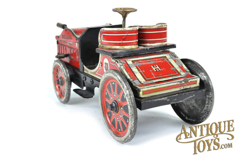 J.L. Hess (JLH) Early ca. 1910 Flywheel Tin Lithographed Crank Wind Hessmobile for Sale - Image 5