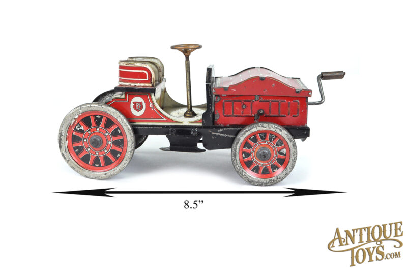 J.L. Hess (JLH) Early ca. 1910 Flywheel Tin Lithographed Crank Wind Hessmobile for Sale - Image 9