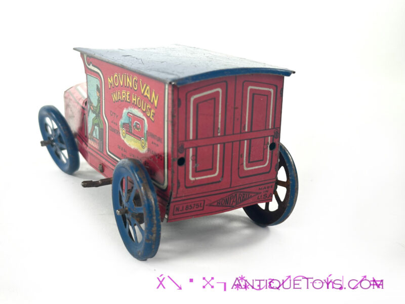 J. Chein Tin Lithographed Moving Van Toy <FONT COLOR="ff000">*SOLD*</font> - Image 4