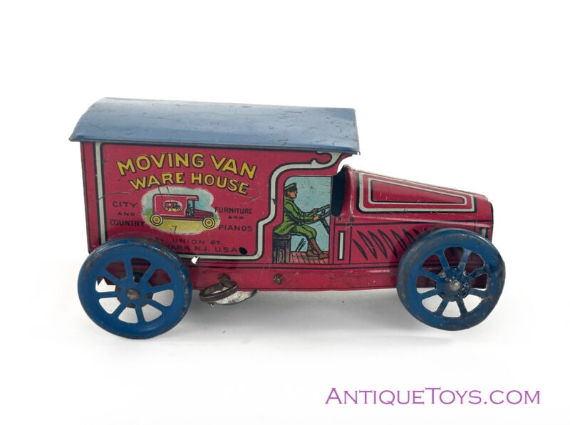 J. Chein Tin Lithographed Moving Van Toy <FONT COLOR="ff000">*SOLD*</font> - Image 2