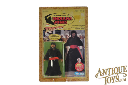 Kenner 1982 Indiana Jones Raiders of the Lost Ark ROTLA Cairo Swordsman Action Figure Unpunched Carded for Sale