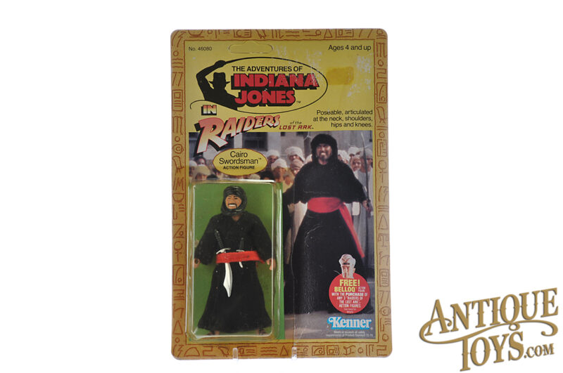 Kenner 1982 Indiana Jones Raiders of the Lost Ark ROTLA Cairo Swordsman Action Figure Unpunched Carded for Sale