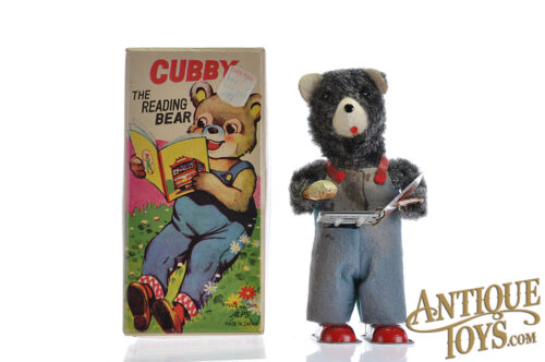 ALPS ca. 1950s Mechanical "Cubby the Reading Bear" in Box for Sale