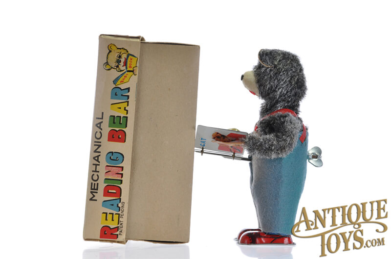 ALPS ca. 1950s Mechanical "Cubby the Reading Bear" in Box for Sale - Image 4