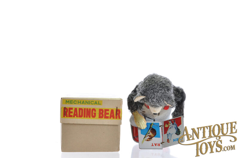 ALPS ca. 1950s Mechanical "Cubby the Reading Bear" in Box for Sale - Image 5