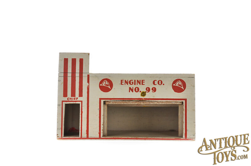Arcade Engine Co. No. 99  Fire House with Cast Iron Red Fire Pumper Truck for Sale - Image 2