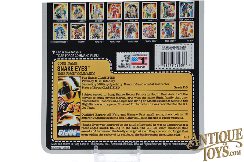 Black Major Custom G.I. Joe ARAH Commando Snake-Eyes Tiger Force Carded Unpunched for Sale - Image 4
