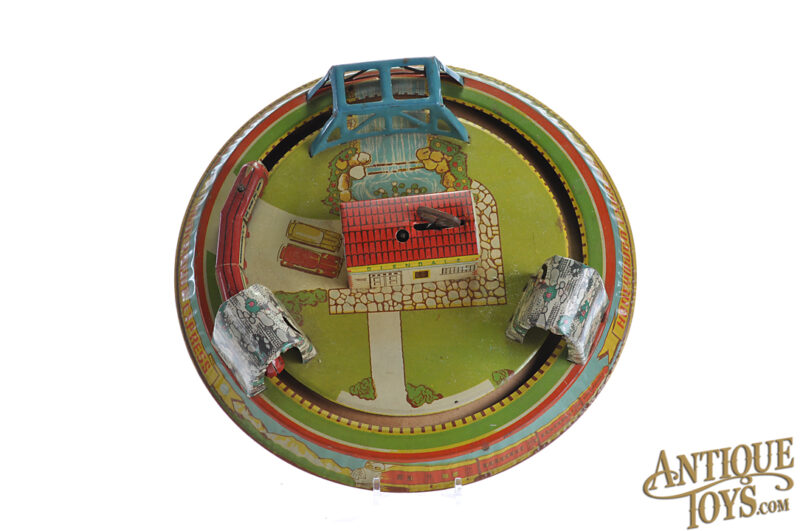 Marx Tin Lithographed Windup "Honeymoon Express" Train with Box for Sale - Image 4