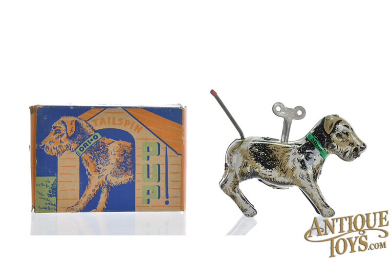 Orianna Metal Products, Inc. Tin Lithographed "Ori-O Tailspin Pup" with Box for Sale - Image 2