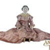 30" Rare Brown Eyed Early Pre-Civil War China Shoulder Head Doll for Sale
