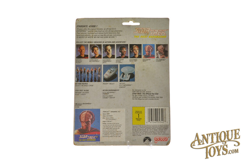 Galoob No. 5340 Star Trek the Next Generation Lieutenant Worf Action Figure Carded for Sale - Image 2