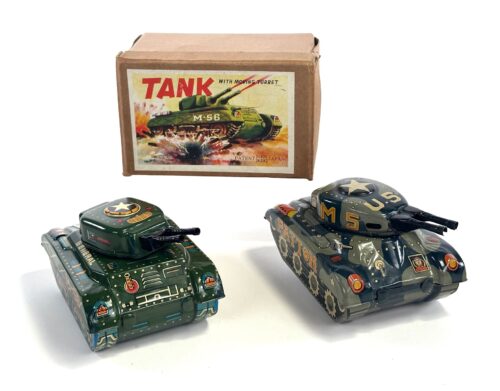 M-5 and Patton Tank Tin Windup Toys for Sale