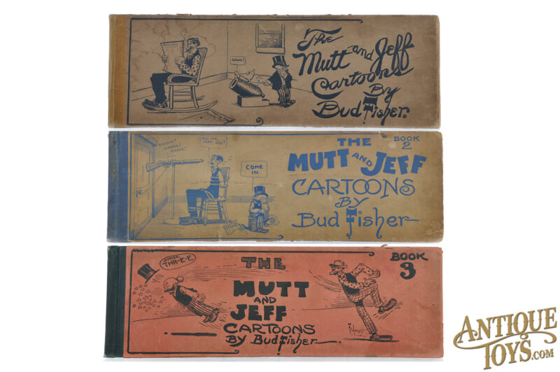 1910, 1911, 1912 The Mutt and Jeff Cartoons by Bud Fisher Books 1-3 for Sale