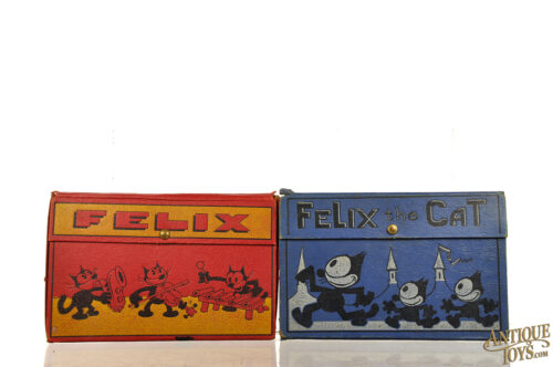 American Pencil Co. ca. 1933 Felix the Cat Pencil Cases w/Tin Saving Bank for Sale