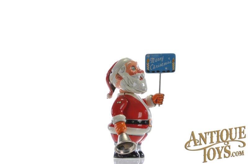 Nikko Kogyo ca. 1950s Tin Litho Windup Bell Ringing Santa Japanese Toys for Sale - Image 4