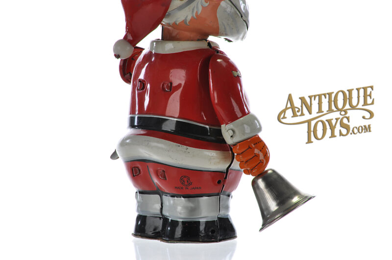 Nikko Kogyo ca. 1950s Tin Litho Windup Bell Ringing Santa Japanese Toys for Sale - Image 7