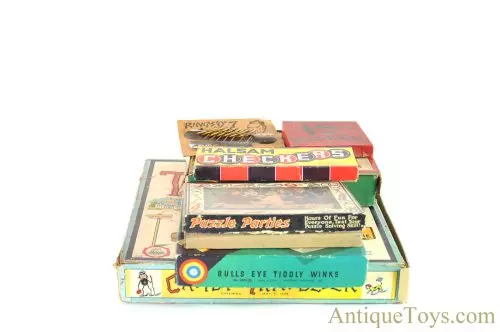 Vintage Set of 7 Games, A.C. Gilbert, Parker Brothers for Sale