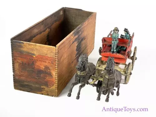 Carpenter Cast Iron Fire Patrol Horse Drawn Wagon *Museum Placement - SOLD*
