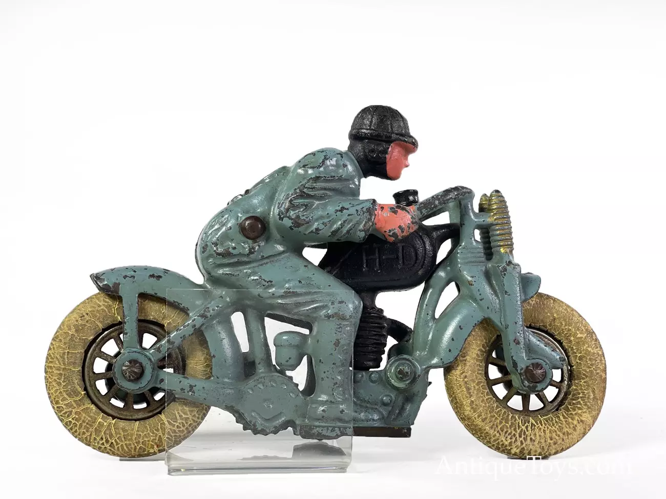 Hubley Cast Iron Harley Davidson Race Motorcycle Toy