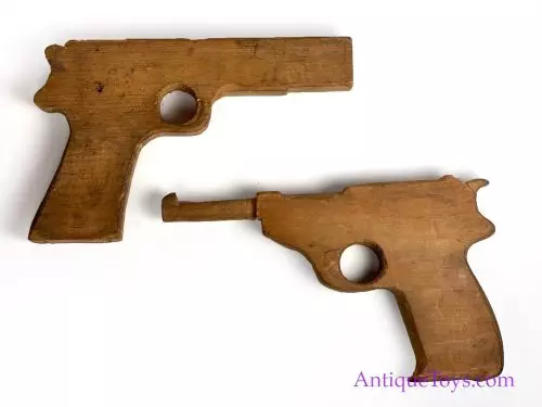 Folk Art Wood Kid Guns "Germans vs GI's", WW 2 for Sale