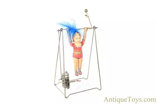 My Friend Celluloid Windup Acrobat "Lola the Lady Marvel" Japanese Toy for Sale