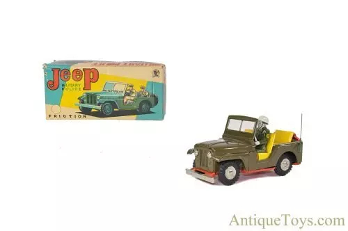 SSS Shioji & Co. Tin Lithographed Friction #S-1091-S "Jeep: Military Police" in Box <FONT COLOR="ff000 ">*SOLD*</font>
