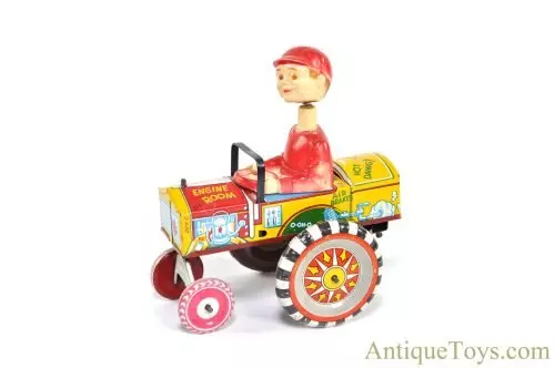 Marx ca. 1950s Tin Lithographed Windup The Old Jalopy "Queen of the Campus" Bobble Head for Sale