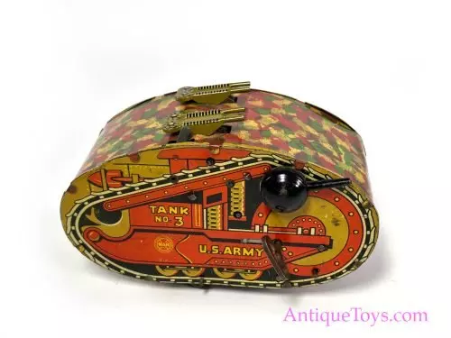 Marx Tin Lithographed Windup No. 3 U.S. Army Tank for Sale