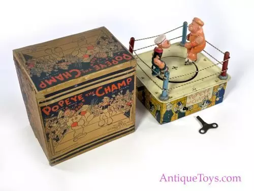 Marx Tin Lithographed and Celluloid Windup "Popeye The Champ" in Box <FONT COLOR="ff000 ">*SOLD*</font>